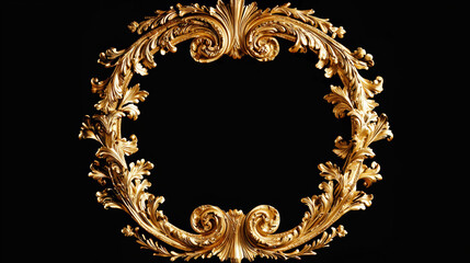 Intricate Gold Ornate Frame with Floral Detailing and Detailed Baroque Design - Elegant, Luxury Vintage Art with Rich, High-Definition Craftsmanship and Timeless Beauty