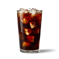 Refreshing Cold Drink with Ice Cubes in a Glass Perfect for Hot Days and Summer Parties, Ideal for Beverage Promotions and Commercial Use