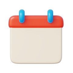 3d blank calendar icon