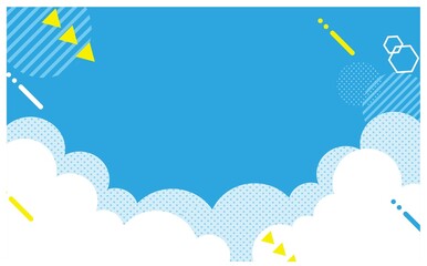 ポップな夏空の背景イラスト素材