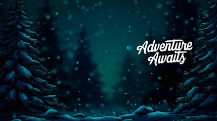 Motivational wall sign stating "Adventure Awaits," created with a minimalist and stylish touch for scenic poster applications.