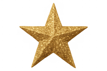 Sparkling golden star glittering brightly, highlighting festive celebration graphics with luminous shimmer and elegant radiance