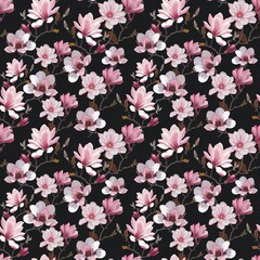 Magnolias on black bavkground.