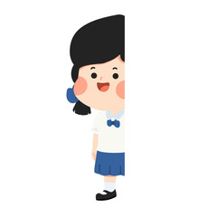 Illustration of School Girl in Uniform