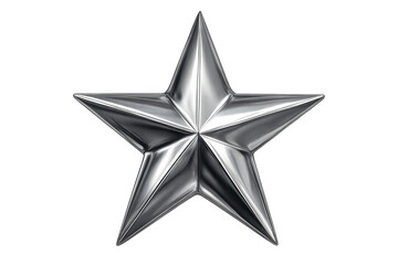 Polished metallic star glowing on a transparent background, perfect for christmas designs, awards, or rating systems