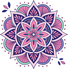 Colorful Psychedelic Mandala Art Design