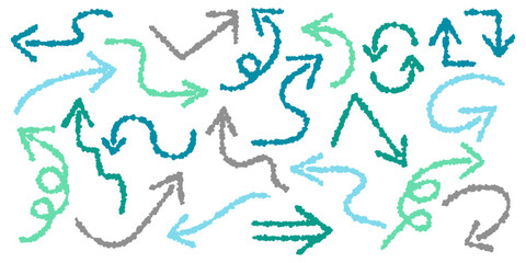 Obraz premium 手書きの矢印アイコンセット