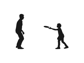 Disc Golf player silhouette vector. A set of disc golf player silhouettes. Frisbee Players Silhouette, Ultimate Frisbee Silhouette.