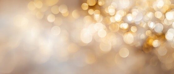 The enchanting golden bokeh background illuminating a festive and warm atmosphere.