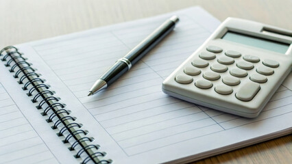 Cost of living inflation. Notebook pen calculator office finance business accounting planning budget workspace and costoflivingincrease ,rising prices,financial pressure,economic crisis