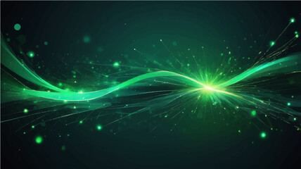 Obraz premium Glowing blue abstract background with stars and futuristic light effects