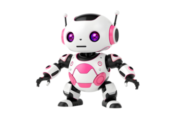 A pink and white cute ai robot for personal use