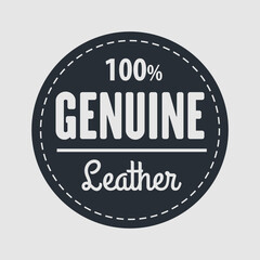 Leather craft, Genuine leather sign design. Vector illustration