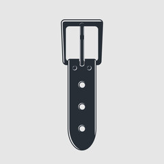 Leather Belt with Buckle. Vector illustration