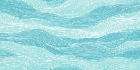 Fototapeta premium Abstract teal wave pattern, flowing lines create a calming ocean-like effect