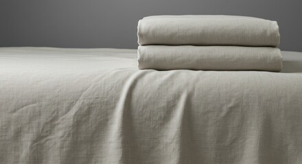 Obraz premium Luxurious Linen Bedding Soft, Comfortable Sheets and Pillowcases for a Restful Sleep