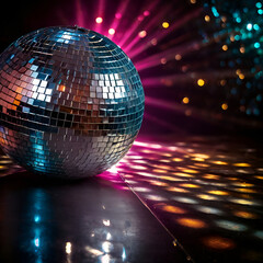 disco ball on a black background