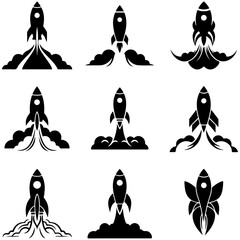 The ultimate set of rocket glyphs, designed for scalability and clarity in any modern design