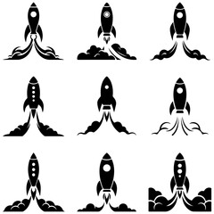 A complete compendium of rocket and spacecraft silhouettes for educational and scientific illustration