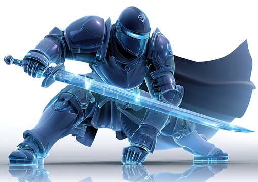 Fototapeta Knight in futuristic armor