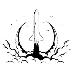 A collection retro spaceship design capturing the style of the golden age of space race illustration