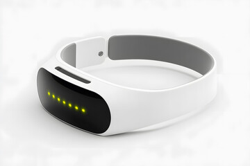 Wearable AI health scanner, futuristic design, isolated on soft white