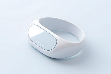 Wearable AI health scanner, futuristic design, isolated on soft white
