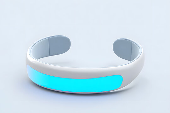 Wearable AI health scanner, futuristic design, isolated on soft white
