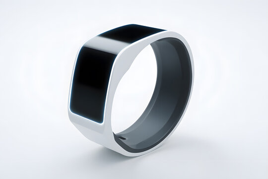 Wearable AI health scanner, futuristic design, isolated on soft white