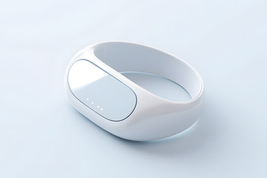 Wearable AI health scanner, futuristic design, isolated on soft white