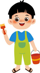 boy with paint brush