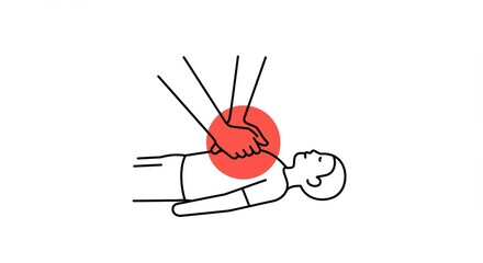 CPR on Child Illustration: First Aid Training Guide