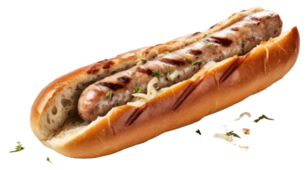 PNG German bratwurst bread food