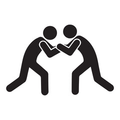 vector silhouette of a Wrestling