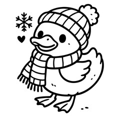 Snowman with Christmas Tree and Gift Cartoon Illustration