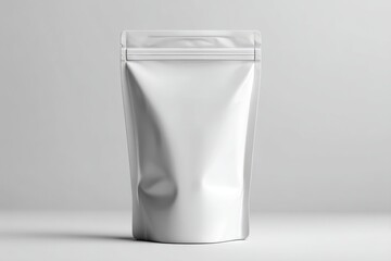 Stand-up pouch mockup with front view for clean product design presentation and branding ideas.