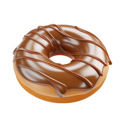 3d illustration of a donut with melted chocolate