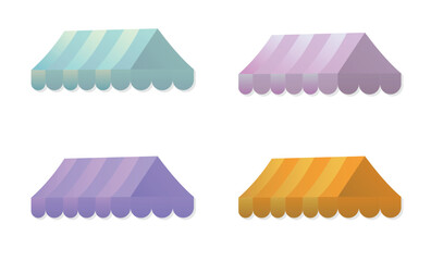 Rooftop or stall tents vector illustration