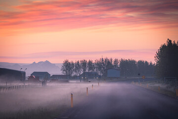 Lights and mists of the midnight sun