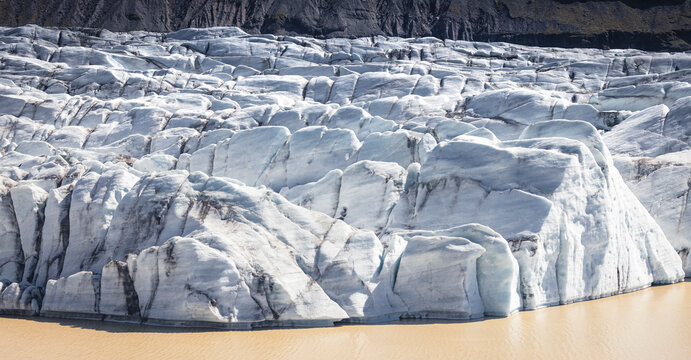 Frontal part of glacier from an aerial view