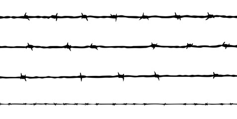 Barbed wire silhouette. Vector illustration
