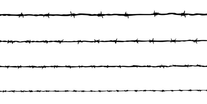 Barbed wire silhouette. Vector illustration