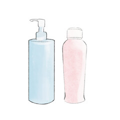 ２つのシンプルなボトルイラストのセット