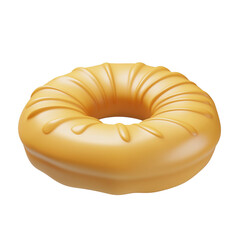 3d illustration of a yellow donut icon