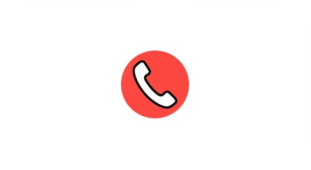 Red Phone Icon: Modern Communication Symbol