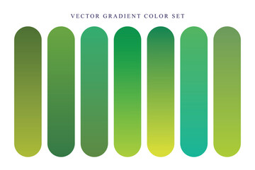 Green Gradient Bar Set for Vector Design and UI Color palette