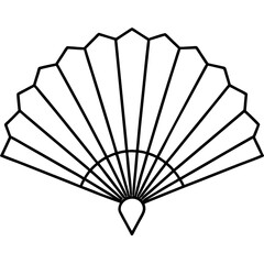 Minimalist Fan Line Art