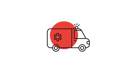 Ambulance Icon: Emergency Medical Service Vector Illustration