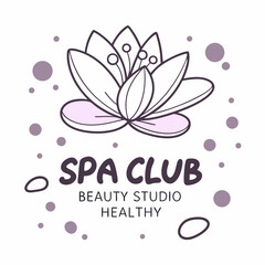 Elegant wellness logo design featuring a lotus flower and subtle color palette