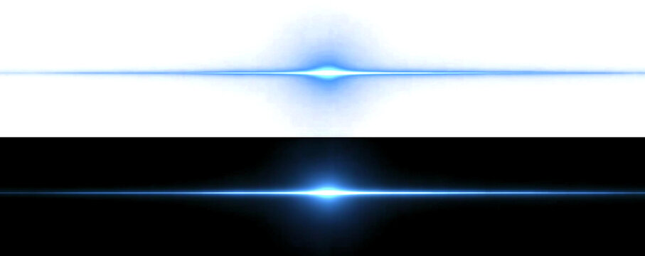 Moving blue light streak ray